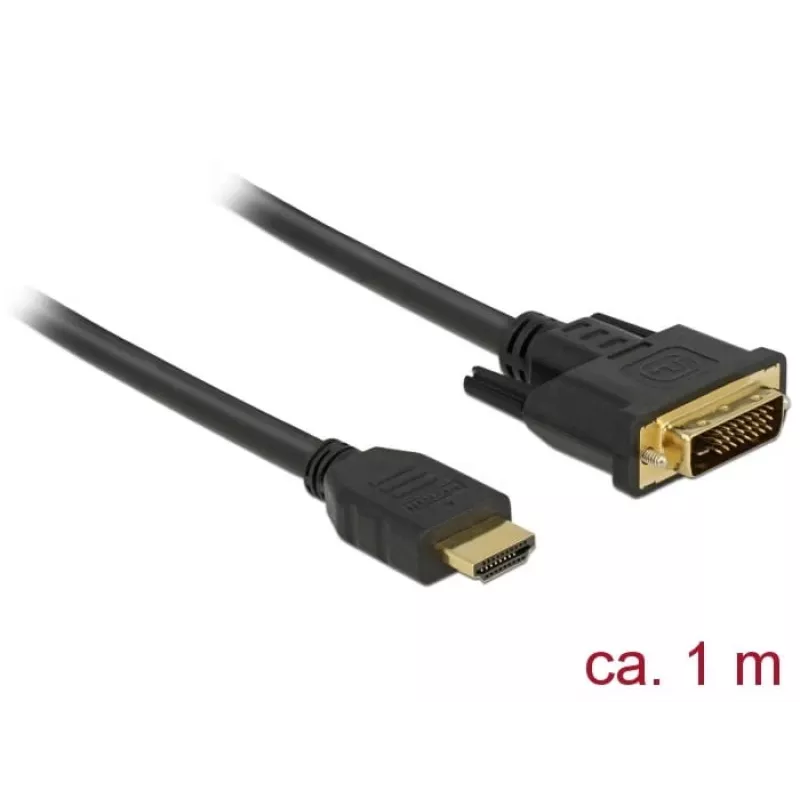 DeLOCK 85652 videokabeladapter 1 m HDMI type A (standaard) DVI zwart (85652)