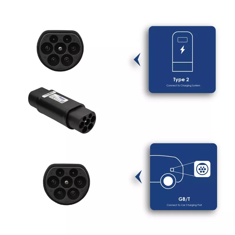 Akyga AK-SC-E21 EV-laadadapter Type 2 naar GB/T 3-fase 32A