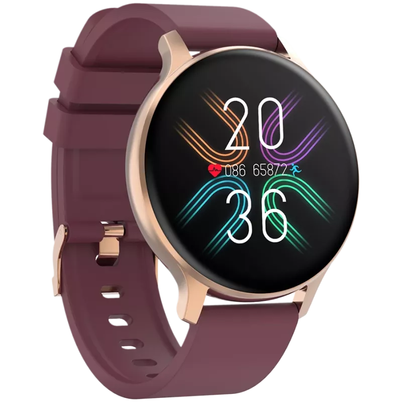 Smartwatch Badian SW-68 roségoud rood 45mm EN