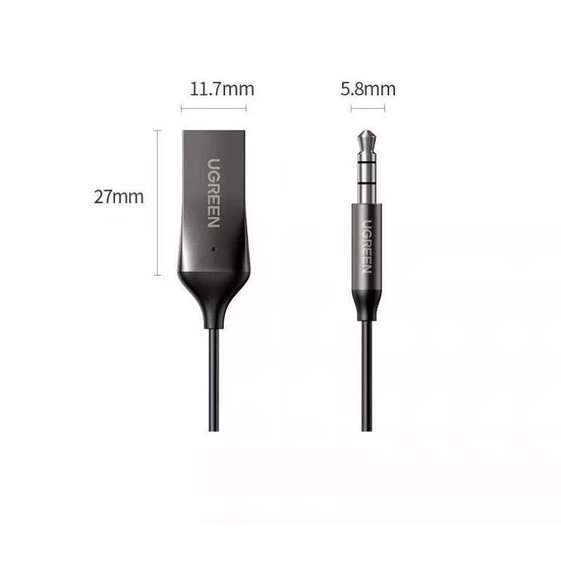UGREEN CM309 Bluetooth 5.0-audio-ontvanger, USB, 3,5 mm AUX-aansluiting, zwart