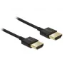 DeLOCK Slim Premium - Video-/audio-/netwerkkabel - 36 AWG - HDMI, 19-polig (M) - HDMI, 19-polig (M) - 2,0 m - drievoudige isolatie - zwart (84773)