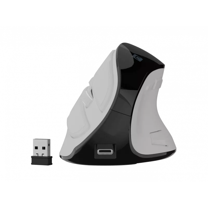 Draadloze verticale muis NATEC Euphoniе Pro Bluetooth 5.0, 4000 DPI, programmeerbaar, stil, wit