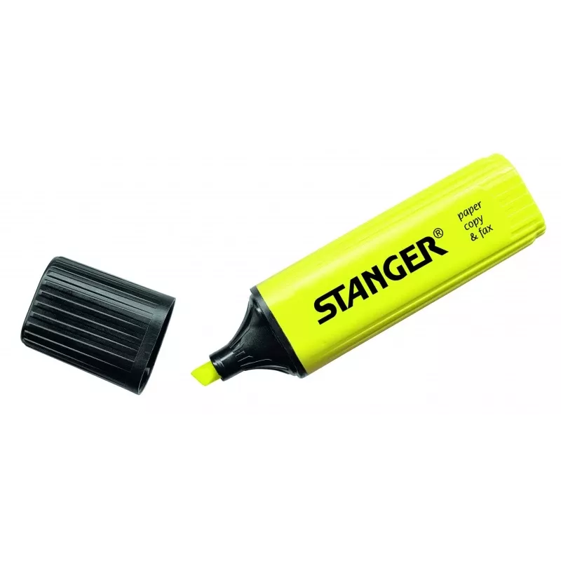Tekstmarker Stanger 180001000 geel 1–5 mm, beitelpunt, fluorescerende inkt