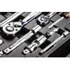 Dopsleutel 1/4, 1/2, set met 77, CrV