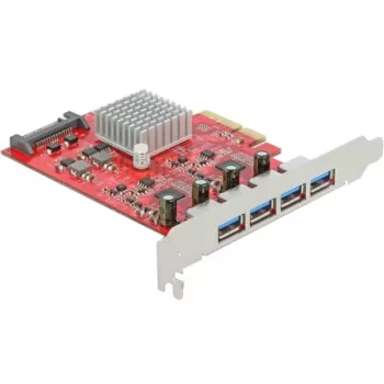 Delock PCI Express x4 kaart naar 4 x externe SuperSpeed USB 10 Gbps (USB 3.2 Gen 2) USB Type-A bus - USB-adapter - PCIe 3.0 x4 - USB 3.2 Gen 2 x 4 (90481)