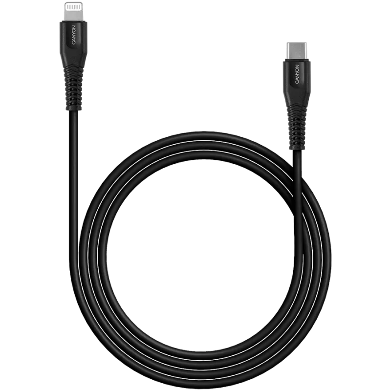 CANYON Kabel MFI-4 Type-C naar Lightning 1,2m zwart