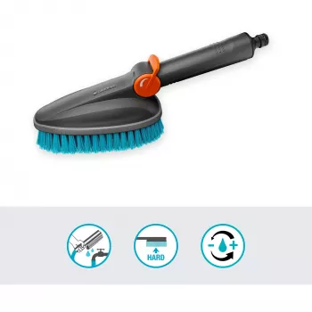 Cleansystem handborstel M hard grijs turquoise allround-zachte-kunststofstrips
