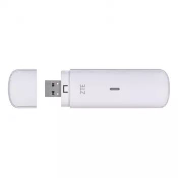USB-mobielmodem ZTE MF833N, draagbare USB-formfactor, 4G LTE-FDD/TDD tot 150 Mbit/s, HSUPA/2G-ondersteuning, microSD-slot, wit