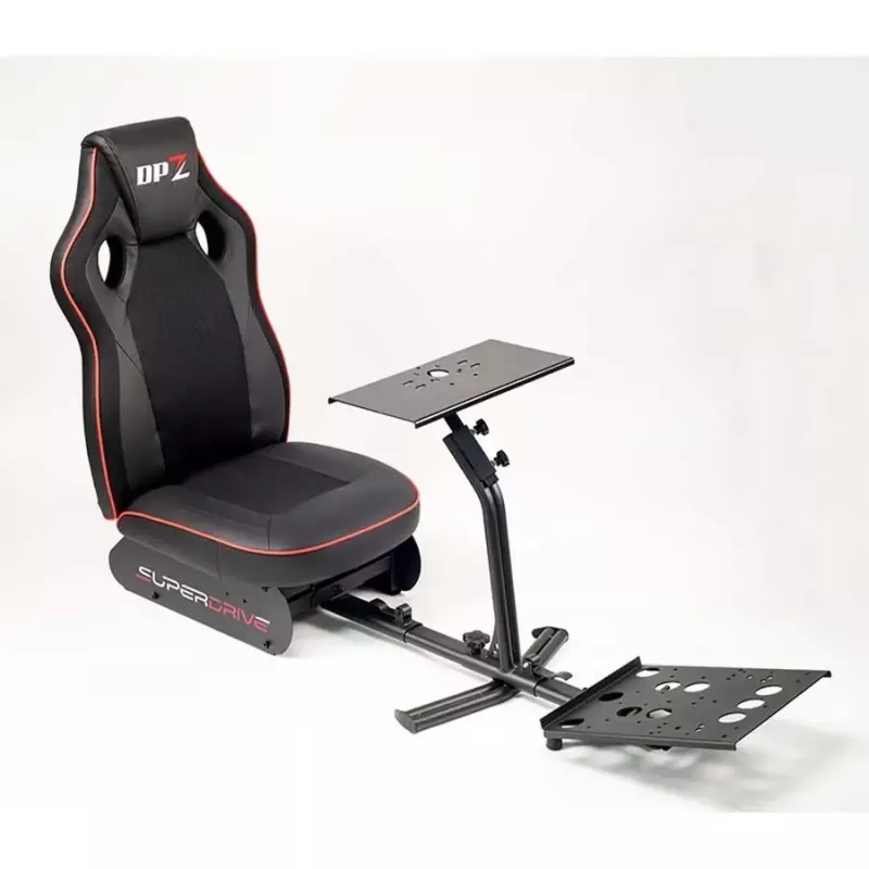Racing cockpit Subsonic SA5681 zwart rood kunstleer mesh metaal