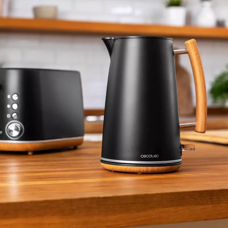 Cecotec ThermoSense 400 waterkoker, 1,7 L, 3000 W, Black Woody