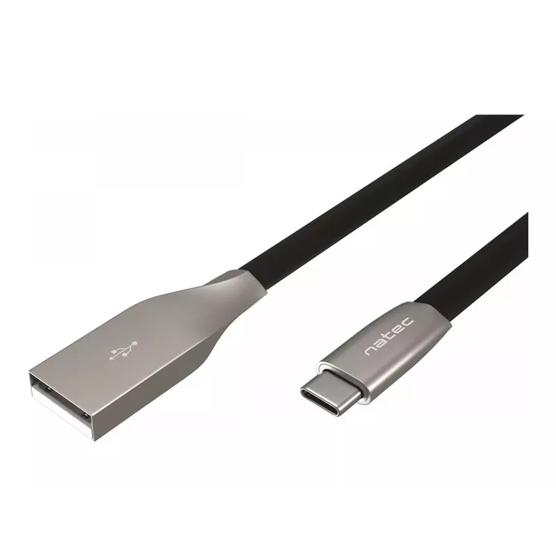 NATEC kabel USB-C/A 2.0 1m prati 1m zwart metaal