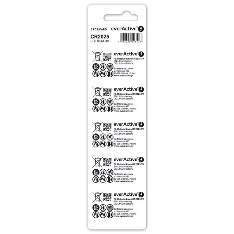 Everactive lithiumbatterij Mini CR2025 - blister 5 st.