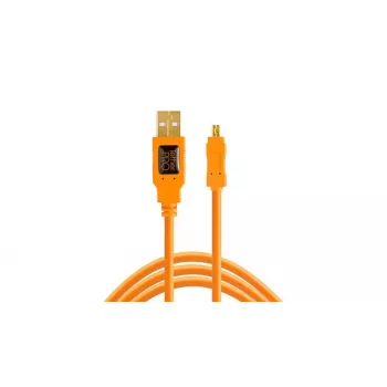 Tether Tools CU8015-ORG – 4,6 m – USB A – Mini-USB B – USB 2.0 – oranje