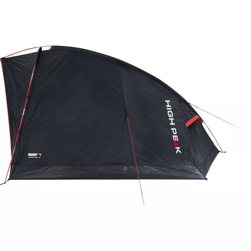 Tent High Peak Minitramp 2 licht zwart/rood — compacte 2-persoons campingtent