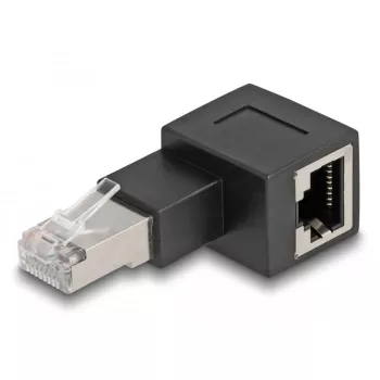 Delock - netwerkadapter - RJ-45 (M) naar rechts gehoekt naar RJ-45 (V) - CAT 6a