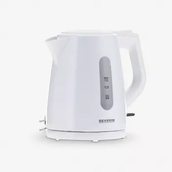 Elektrische waterkoker SEVERIN 1 l 2200 W wit – draadloos, 360° basis, verborgen verwarmingselement