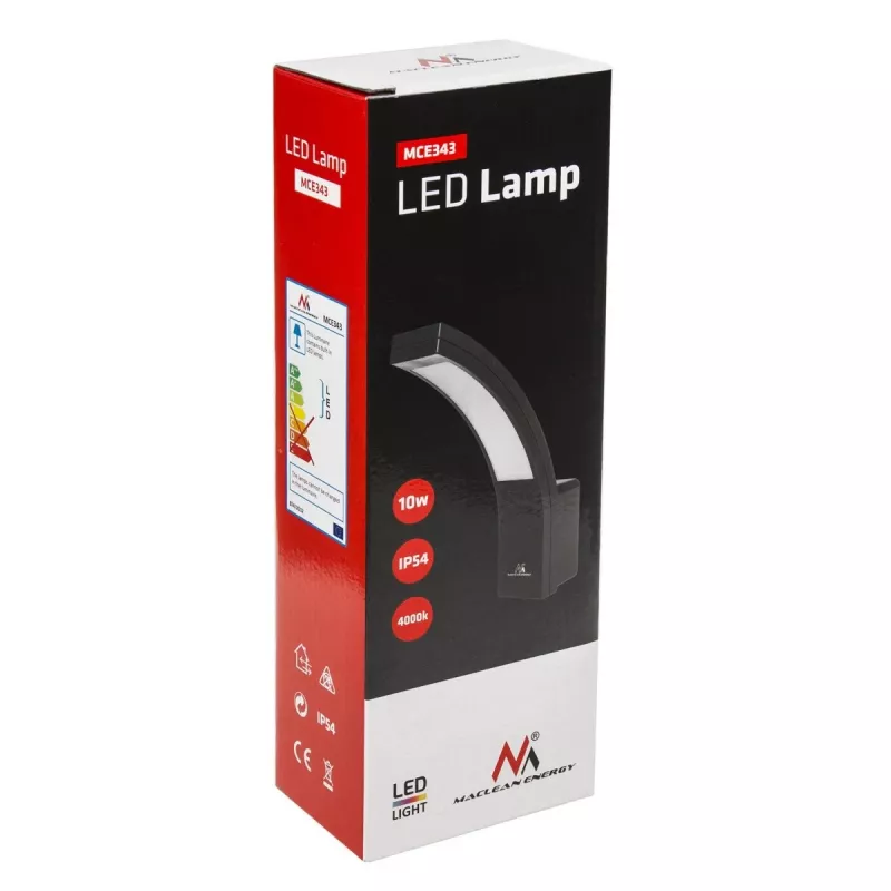 Wandlamp MACLEAN MCE343 LED modern design, buitengevelarmatuur, model MCE343 B