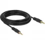 DeLOCK - audiokabel - 28 AWG - mini-jack 3,5 mm, 4-polig (m) - mini-jack 3,5 mm, 4-polig (m) - 5,0 m - afgeschermd - zwart (83438)