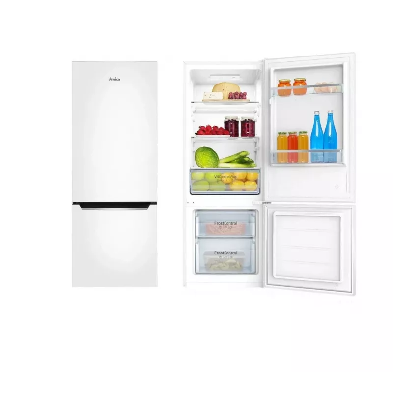 Amica FK244.4(E) vrijstaande koel-vriescombinatie, vriezer onderaan, 153 l koelkast, 52 l vriezer, FrostControl, energieklasse E