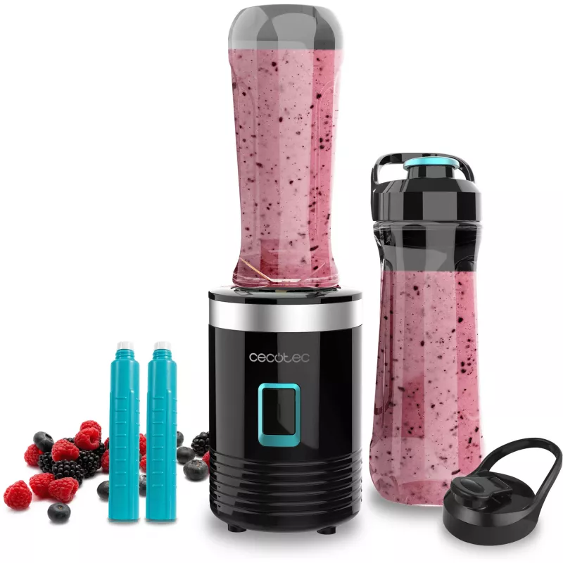 Cecotec Power Titanium 350 EasyGo blender, 350 W, 2 bekers van 600 ml, zwart