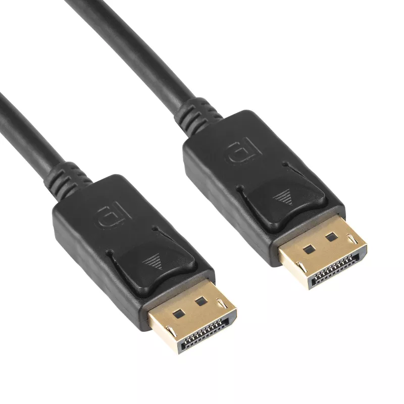 Akyga AK-AV-10 DisplayPort-kabel, stekker/stekker, vergulde stekkers, 1,8 m, zwart