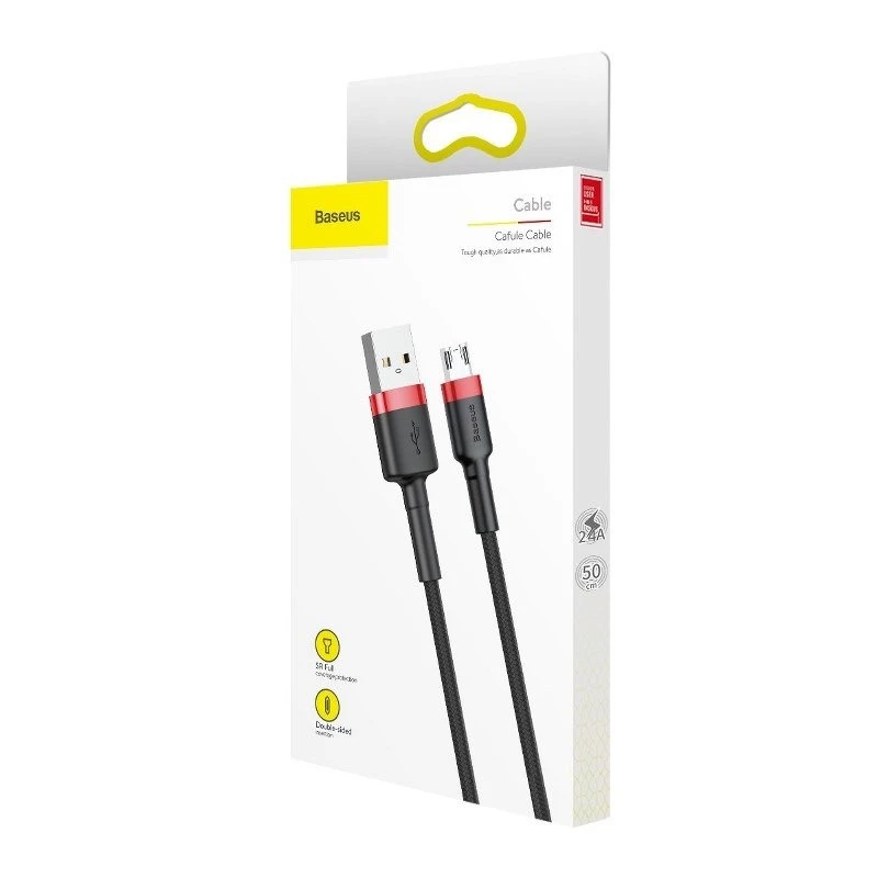 Micro-USB-kabel Baseus Cafule 1,5A 2m (rood & zwart)