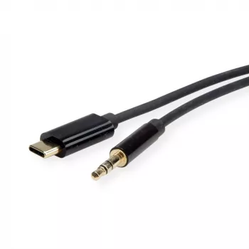 ROLINE adapter USB-C naar jackplug - USB-C mannelijk omkeerbaar naar stereo mini-jackplug mannelijk