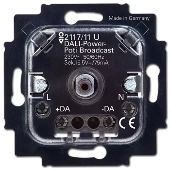 Inbouwdraaidimmer Busch-Jaeger 2117/11 U, 230 V AC, 50–60 Hz, zwart