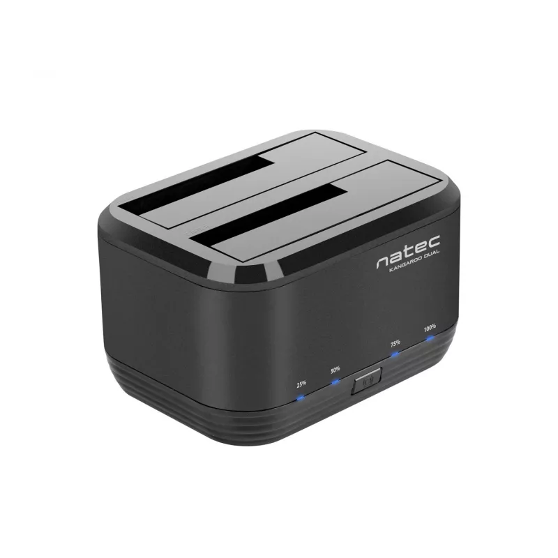 Harde-schijfdockingstation 2,5/3,5 USB 3.0 Natec Kangaroo Dual, kloonfunctie, voeding