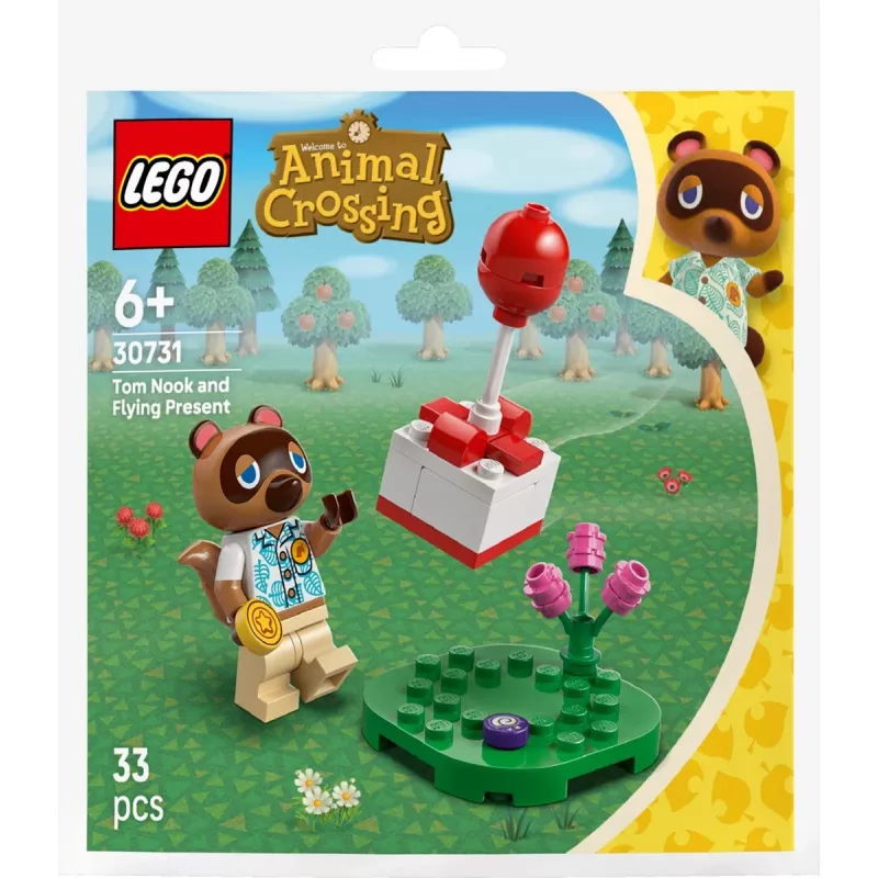 30731 Animal Crossing Tom Nook en ballon-cadeau, constructiespeelgoed polybag
