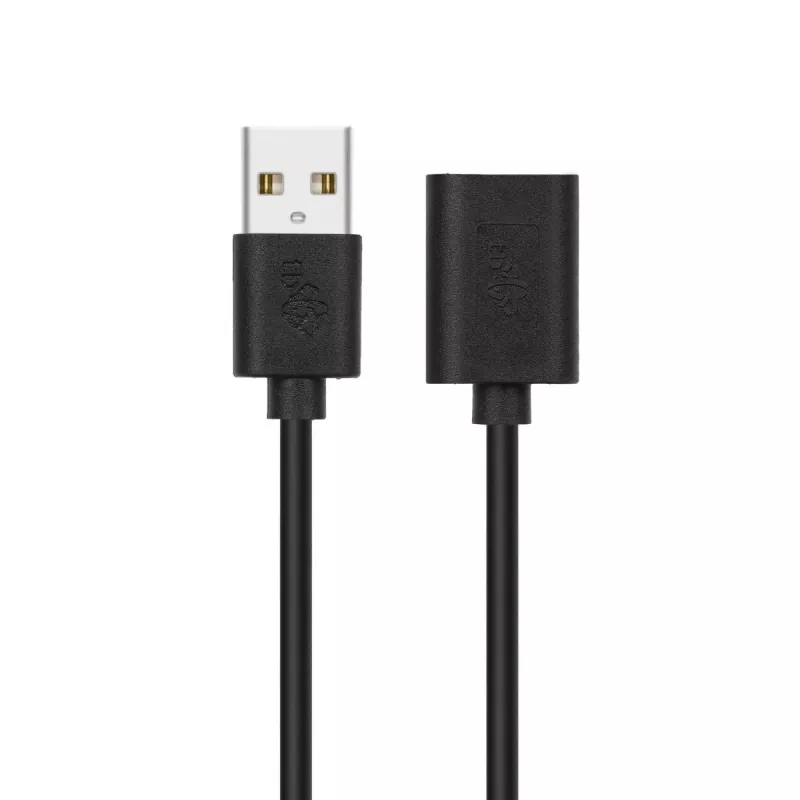 USB-verlengkabel AM-AF 1,8 m zwart