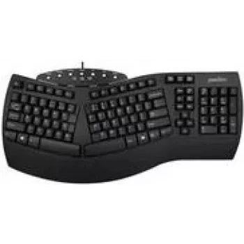 Perixx toetsenbord USB PERIBOARD-512 US zwart ergonomisch (PERIBOARD-512 US Black)