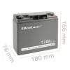 Qoltec 53046 AGM-accu 12 V 17 Ah, max. 255 A