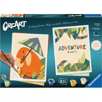 Kleurset Ravensburger CreArt Hello Baby Safari Set — beginnerskleurset voor baby's en peuters