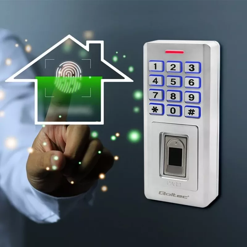 Fingerprint- en RFID-codeslot QOLTEC 52447 met IP68-bescherming