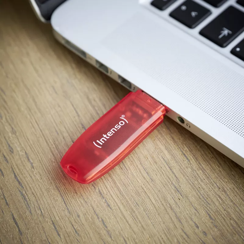 USB-flashdrive Intenso 128 GB USB Type-A 2.0 Rood Transparant