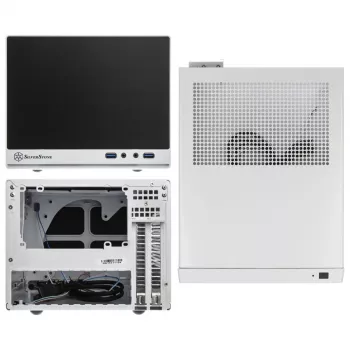SilverStone SUGO SG13 - desktop - Mini-DTX - zonder voeding (AT / PS/2) - zwart, wit - USB/audio (SST-SG13WB-Q)