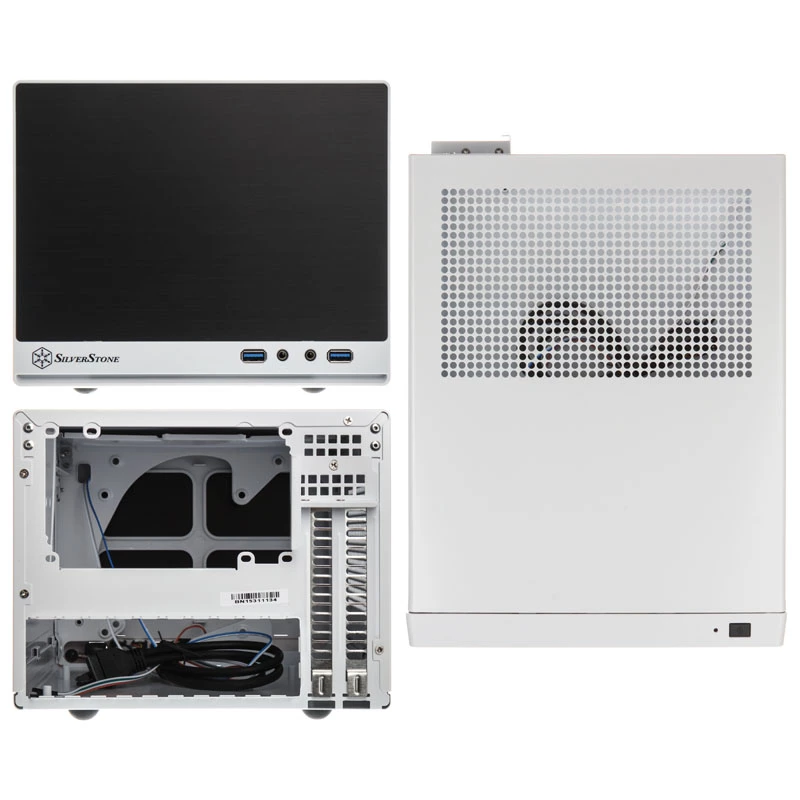 SilverStone SUGO SG13 - desktop - Mini-DTX - zonder voeding (AT / PS/2) - zwart, wit - USB/audio (SST-SG13WB-Q)