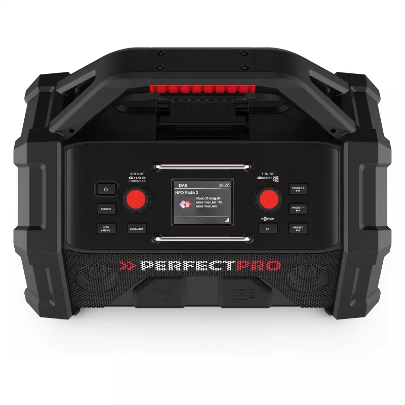 Draagbare bouwradio PerfectPro ROCKTAGON 18V — accu-aangedreven bouwradio
