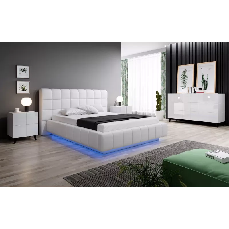 Cama nachtkastje REJA wit glanzend/wit glanzend