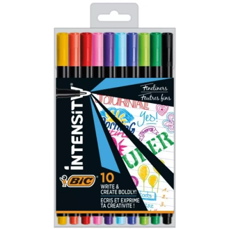 BIC fineliner INTENSITY FINE BCL meerkleurig, set 10 kleuren CEL1011727