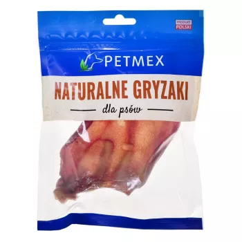 Kauwartikel voor honden PETMEX varkensoor 40 g — natuurlijk varkensoor kauwproduct voor de tandverzorging van middelgrote en grote honden