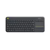 Logitech Wireless Touch Keyboard K400 Plus - toetsenbord - met touchpad - draadloos - 2,4 GHz - België - zwart