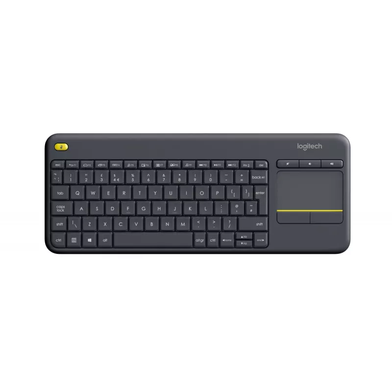 Logitech Wireless Touch Keyboard K400 Plus - toetsenbord - met touchpad - draadloos - 2,4 GHz - België - zwart