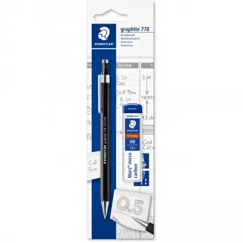 Grafietpotlood Staedtler 7785ABK25D HB zeshoekig zwart/zilver, 1 stuk