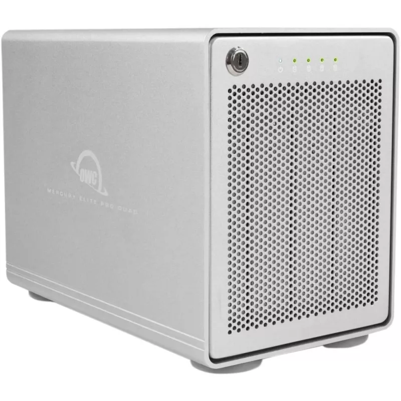 Mercury Elite Pro Quad, schijvenbehuizing zilver, USB 3.2 Gen 2, RAID-klaar