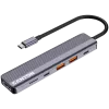 USB Type-C-hub CANYON DS-17 — HDMI, USB 3.2 Gen 1 A, USB-C, MicroSD, 10000 Mbit/s, grijs