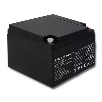Qoltec 53036 AGM-batterij | 12V | 24Ah | max 360A