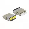 Optische koppeling DeLOCK 86904 LC quad bus naar LC quad bus multimode beige