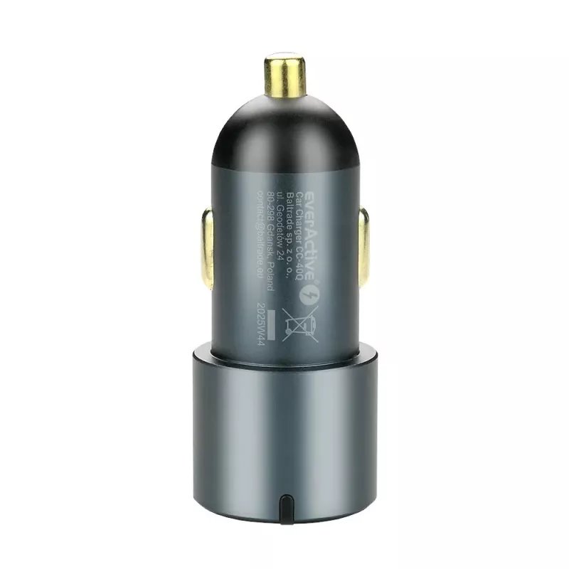 Auto-oplader everActive CC-40Q QC3.0 60W, USB-autoadapter voor het opladen van mobiele apparaten